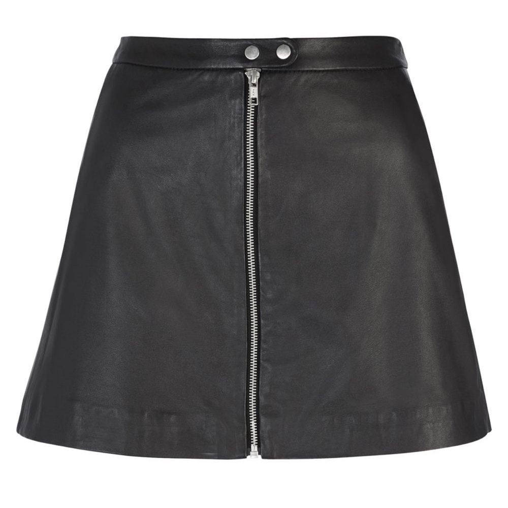 Muubaa Kalu Black Leather Skirt